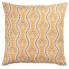 Scalloped Floral Block Print Extra-Large Cushion in Ochre Yellow