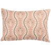 Scalloped Floral Block Print Boudoir Cushion in Blush Pink