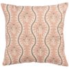 Scalloped Floral Block Print Cushion in Blush Pink