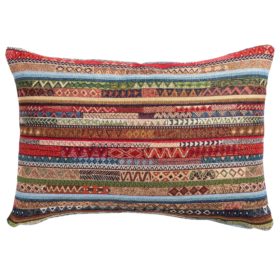 Meridian Stripe Tapestry Boudoir Cushion in Spice