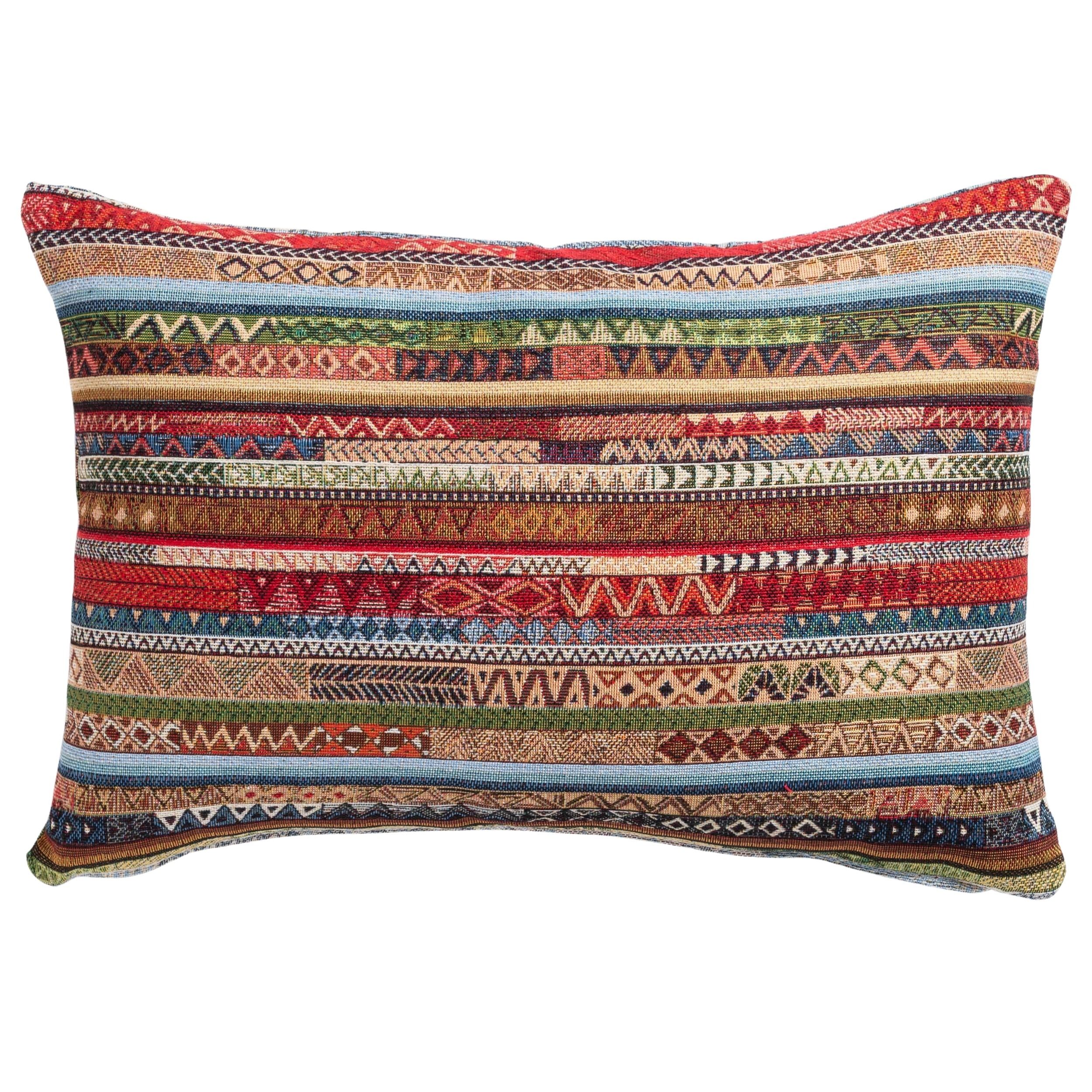 Meridian Stripe Tapestry Boudoir Cushion in Spice