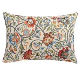Jacobean Garden Tapestry Boudoir Cushion in Jewel