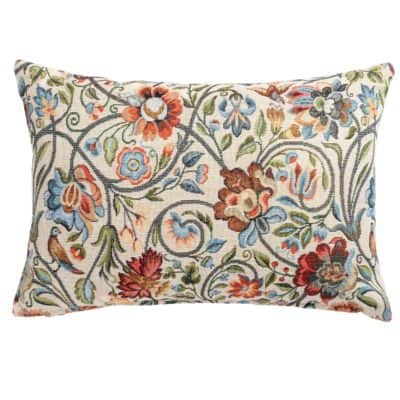 Jacobean Garden Tapestry Boudoir Cushion in Jewel