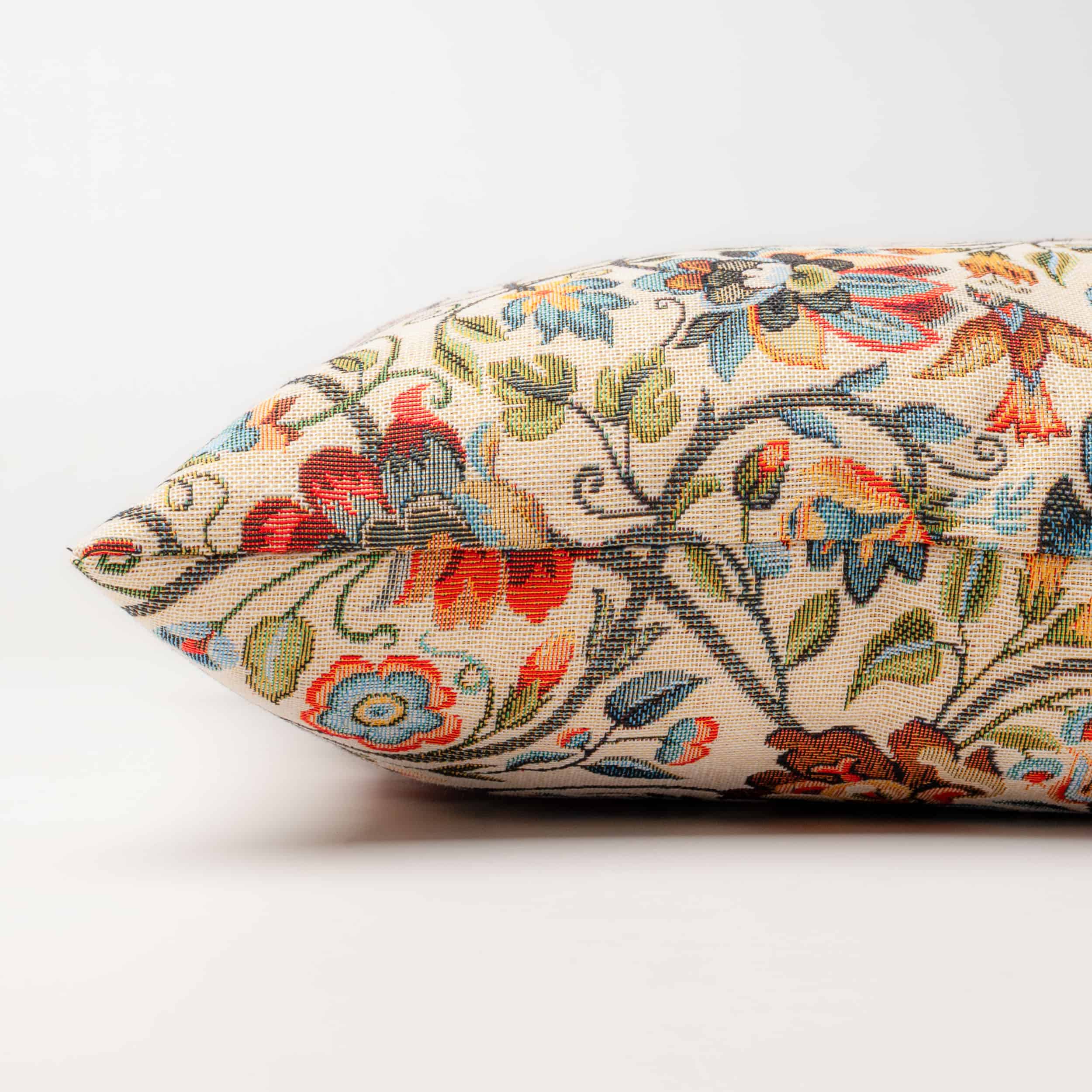 Jacobean Garden Tapestry Cushion in Jewel