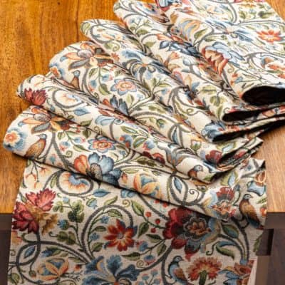Jacobean Garden Tapestry Table Runner in Jewel