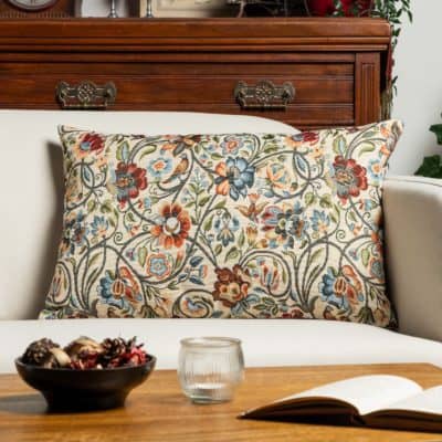 Jacobean Garden Tapestry XL Rectangular Cushion in Jewel