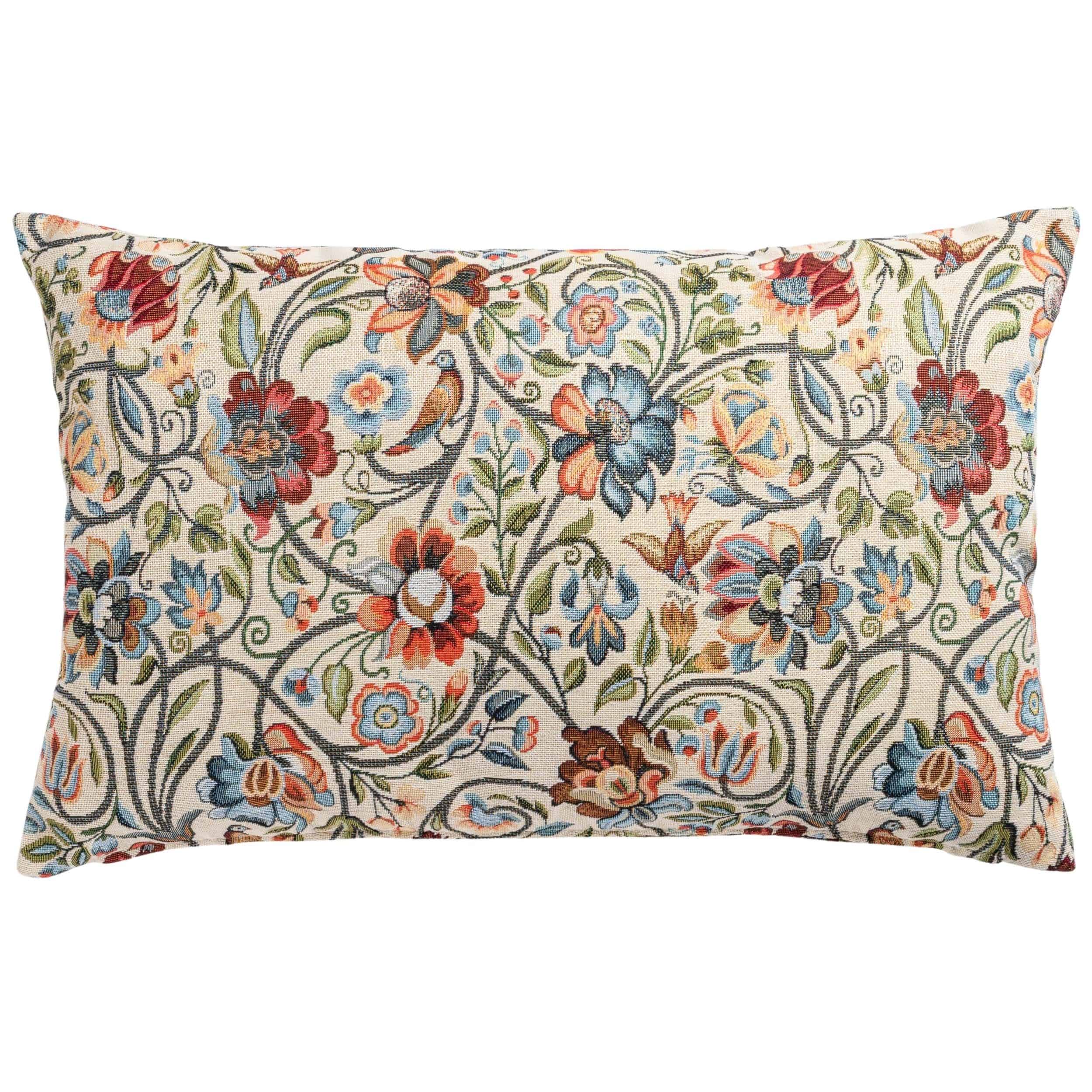Jacobean Garden Tapestry XL Rectangular Cushion in Jewel