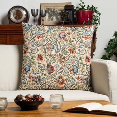 Jacobean Garden Tapestry Extra-Large Cushion in Jewel