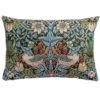 William Morris Strawberry Thief Tapestry Boudoir Cushion in Green