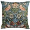 William Morris Strawberry Thief Tapestry Cushion in Green
