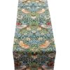 William Morris Strawberry Thief Tapestry Table Runner in Green