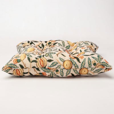 William Morris Pomegranate Tapestry Quilted Seat Pad in Yellow