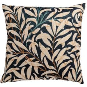 William Morris Willow Bough Tapestry Cushion in Ink Black
