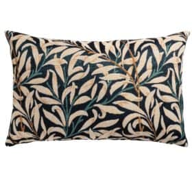 William Morris Willow Bough Tapestry XL Rectangular Cushion in Ink Black