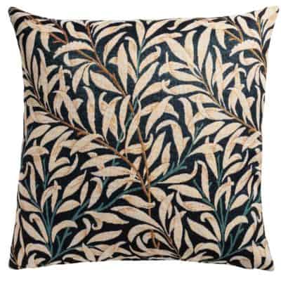 William Morris Willow Bough Tapestry Extra-Large Cushion in Ink Black