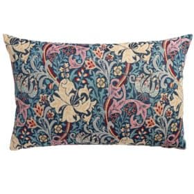 William Morris Golden Lily Tapestry XL Rectangular Cushion in Teal Blue