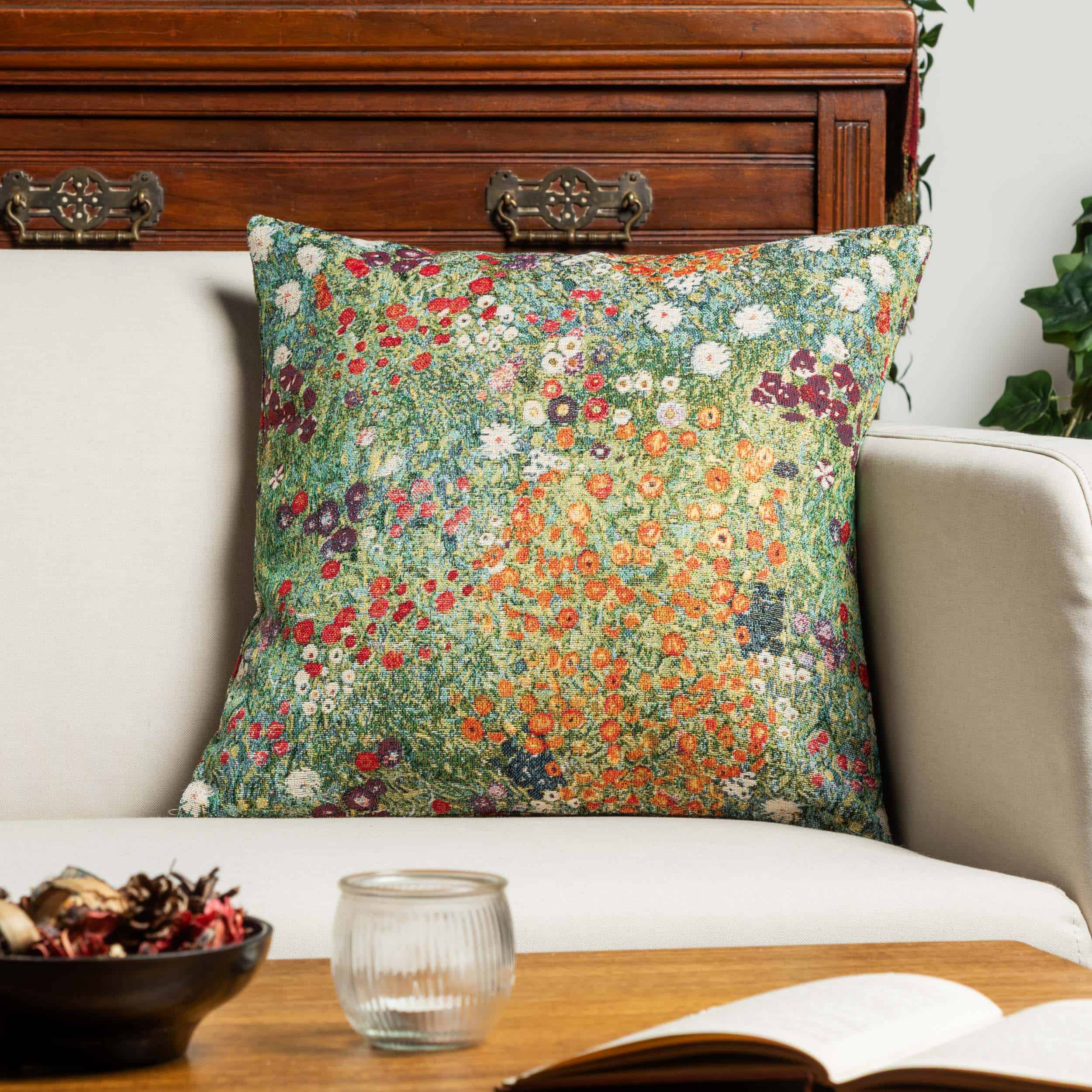 Monet's Garden Cushion in Meadow