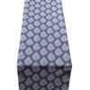 Linden Leaf Linen Blend Paisley Motif Table Runner in Indigo Blue