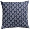 Linden Leaf Linen Blend Paisley Motif Extra-Large Cushion in Indigo Blue