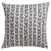 Linden Leaf Stripe Linen Blend Cushion in Indigo Blue