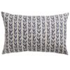 Linden Leaf Stripe Linen Blend XL Rectangular Cushion in Indigo Blue