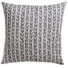 Linden Leaf Stripe Linen Blend Extra-Large Cushion in Indigo Blue