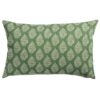 Linden Leaf Linen Blend Paisley Motif XL Rectangular Cushion in Fern Green