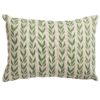 Linden Leaf Stripe Linen Blend Boudoir Cushion in Fern Green