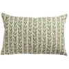 Linden Leaf Stripe Linen Blend XL Rectangular Cushion in Fern Green
