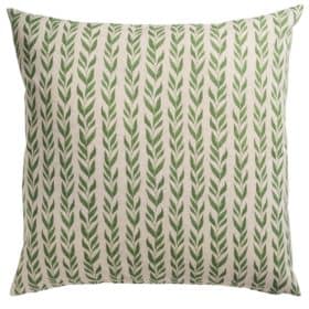 Linden Leaf Stripe Linen Blend Extra-Large Cushion in Fern Green