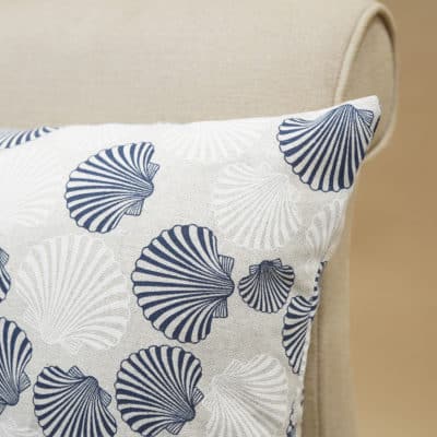 Linen Effect Seashells XL Rectangular Cushion
