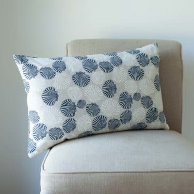 Linen Effect Seashells XL Rectangular Cushion