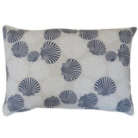 Linen Effect Seashells Boudoir Cushion