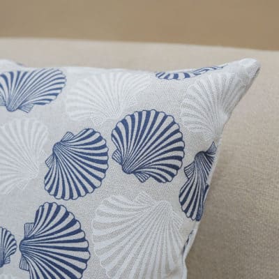 Linen Effect Seashells Cushion