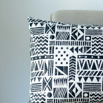 Monochrome Navajo Print Boudoir Cushion
