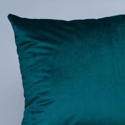 Bella Plain Velvet Cushion in Teal Blue