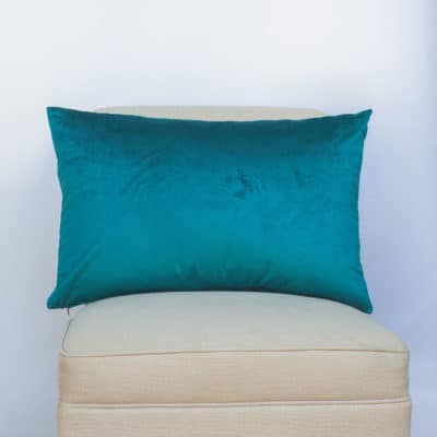 Bella Plain Velvet XL Rectangular Cushion in Teal Blue