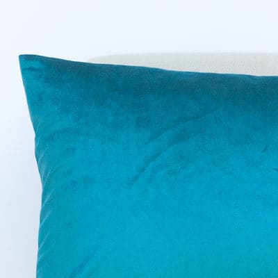 Bella Plain Velvet XL Rectangular Cushion in Teal Blue
