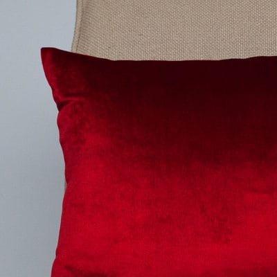 Bella Plain Velvet Boudoir Cushion in Red