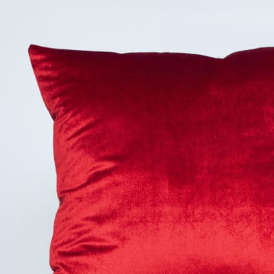 Bella Plain Velvet Cushion in Red