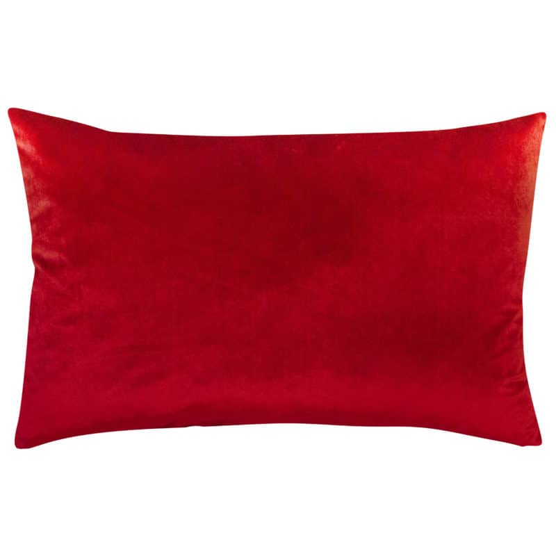 Bella Plain Velvet XL Rectangular Cushion in Red