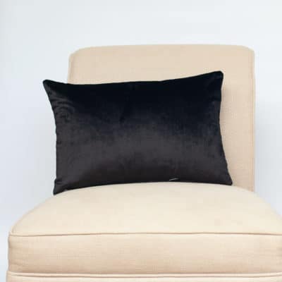 Bella Plain Velvet Boudoir Cushion in Black