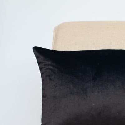 Bella Plain Velvet Boudoir Cushion in Black