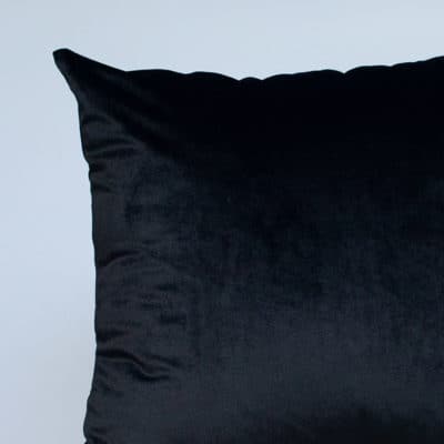 Bella Plain Velvet Cushion in Black