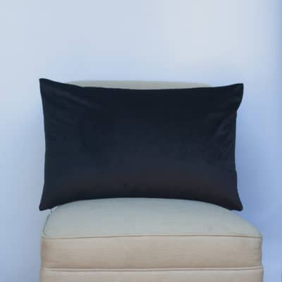 Bella Plain Velvet XL Rectangular Cushion in Black
