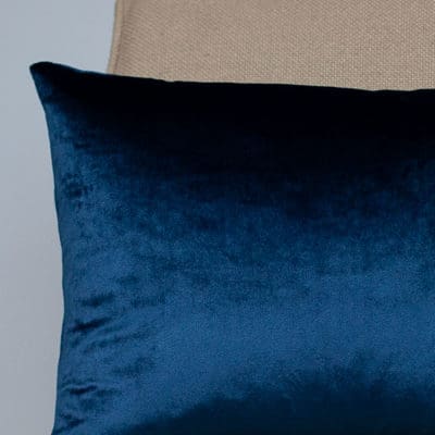 Bella Plain Velvet Boudoir Cushion in Navy Blue