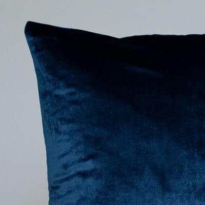 Bella Plain Velvet Cushion in Navy Blue