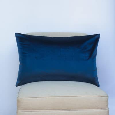 Bella Plain Velvet XL Rectangular Cushion in Navy Blue