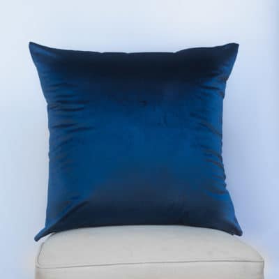 Bella Plain Velvet Extra-Large Cushion in Navy Blue