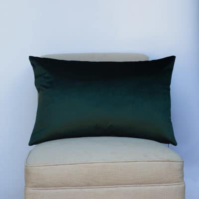 Bella Plain Velvet XL Rectangular Cushion in Green